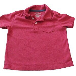 Cherokee Pullover Polo Shirt Toddler Boys Size 18M Red Short Sleeve Collared Top